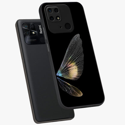 Whispers Of Wings Glass Case displayed in angled mockup highlighting soft feather design with celestial aesthetic style.