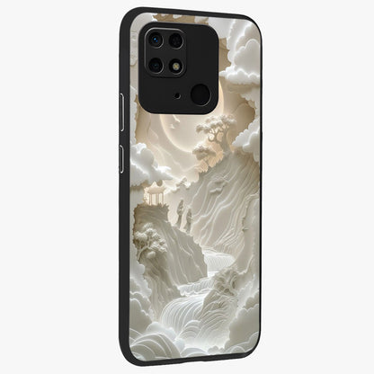 Celestial Origami Glass Case upright view showcasing creative origami artwork with modern celestial style.
