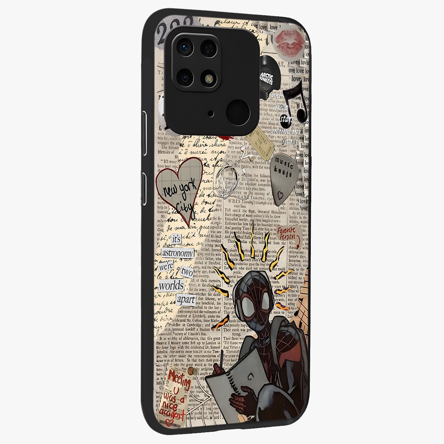 City Dream Sketch Glass Case upright view showcasing urban skyline artwork with stylish hand drawn design.
