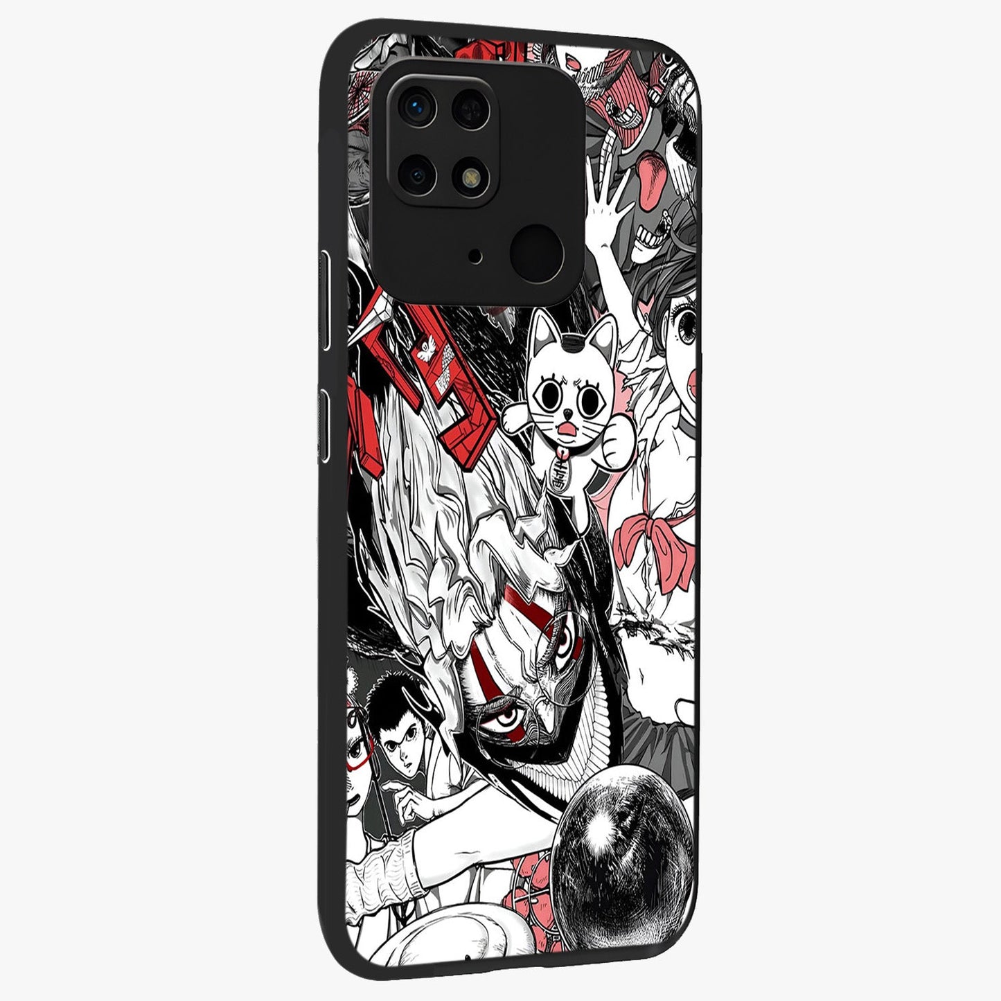 Crimson Chaos Panel Glass Case upright view showcasing intense crimson artwork with dramatic aesthetic style.