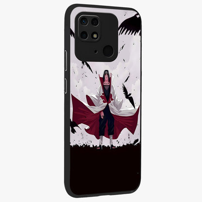 Crimson Crow Ascension Glass Case upright view showcasing dramatic crow artwork with bold gothic theme.