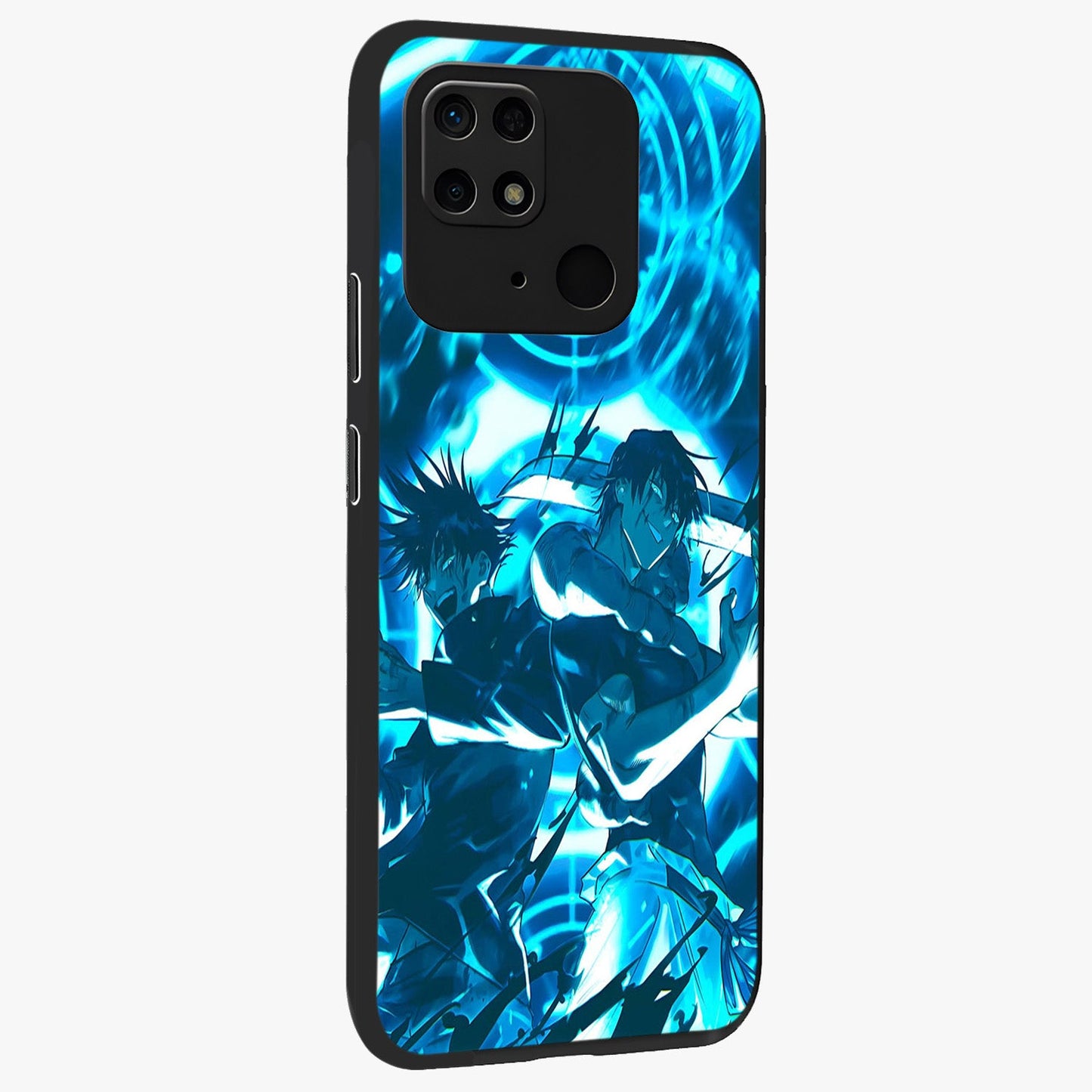 Cursed Energy Clash Glass Case upright view showcasing dramatic clash artwork with bold supernatural theme.