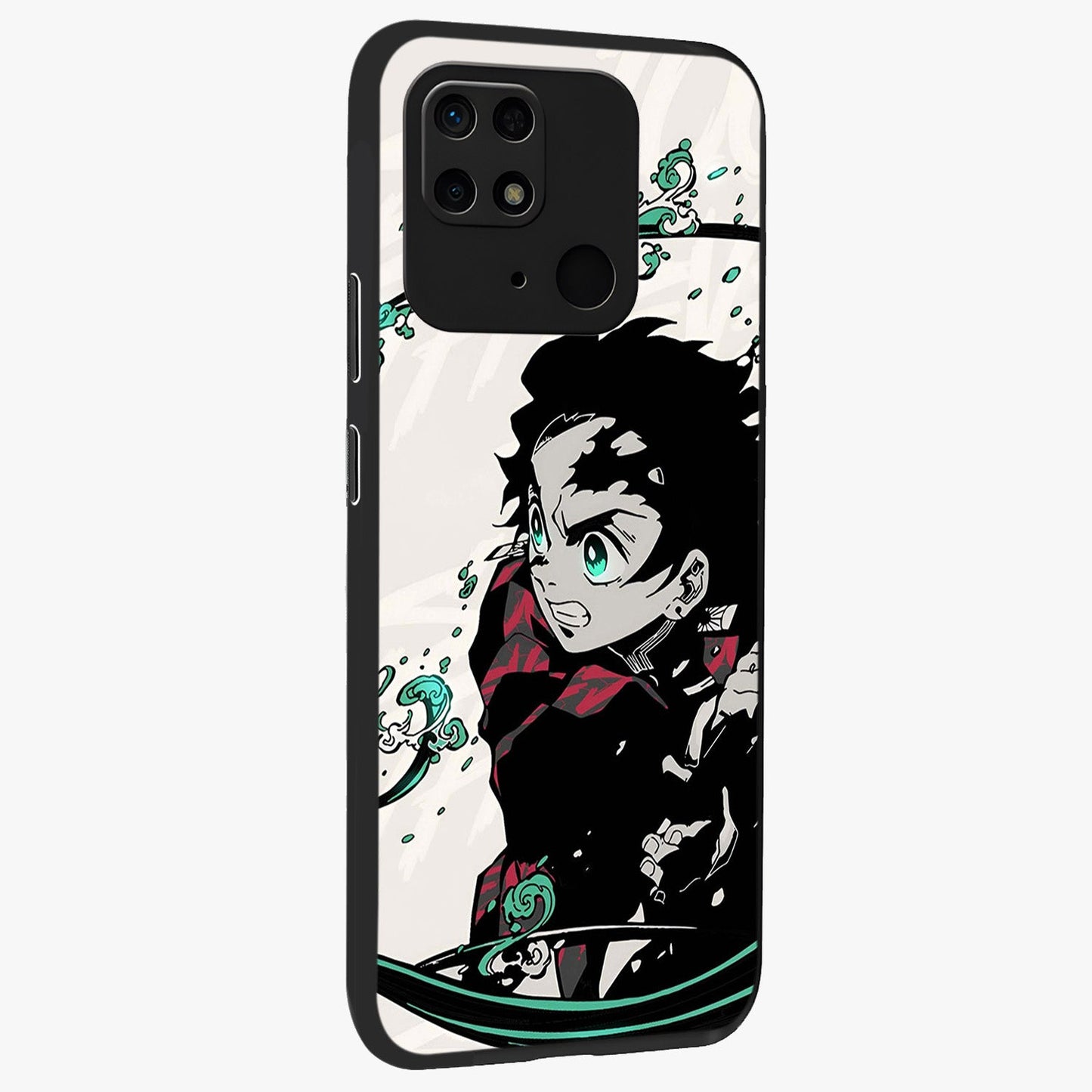 Demon Slayer Glass Case upright view showcasing powerful anime artwork with intense warrior theme.