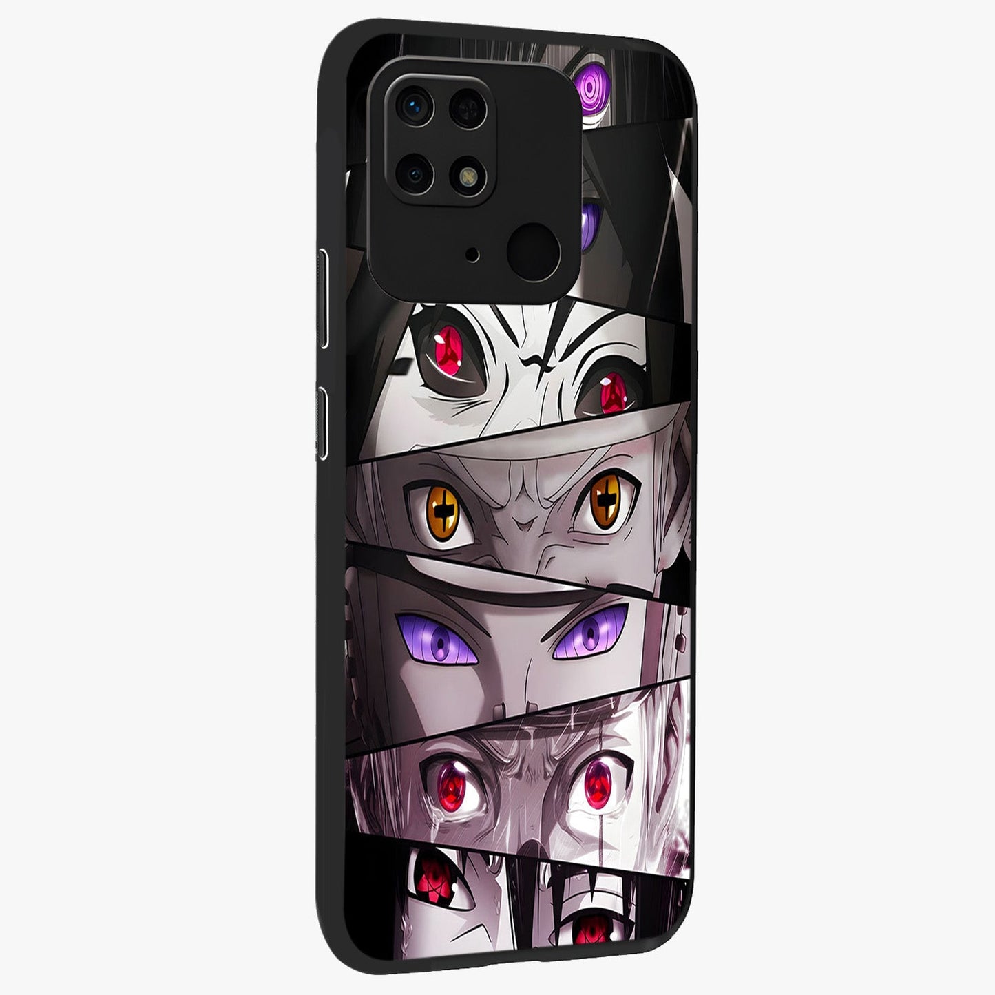 Eyes of Destiny Glass Case upright view showcasing symbolic eye artwork with dramatic artistic theme.