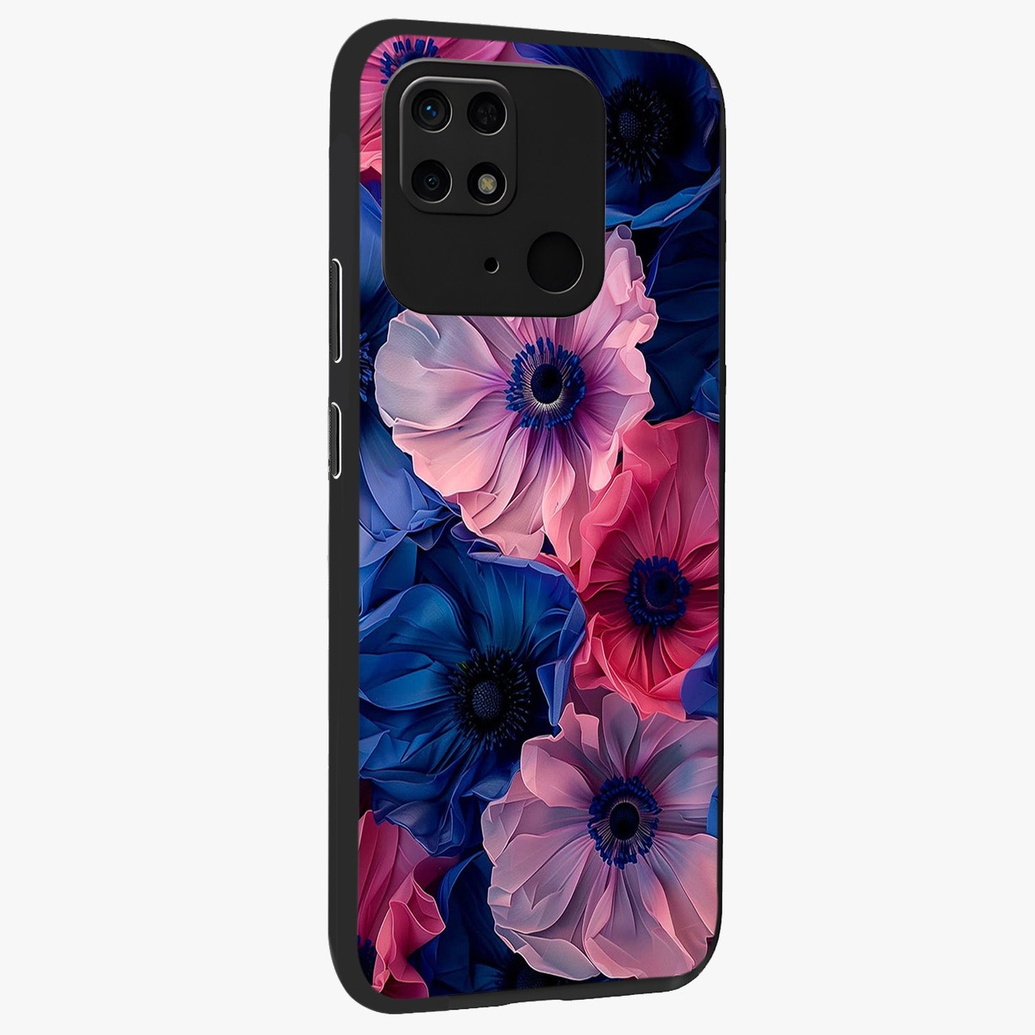 Flower Paper Art Pattern Glass Case upright view showcasing decorative paper floral artwork with creative craft style.