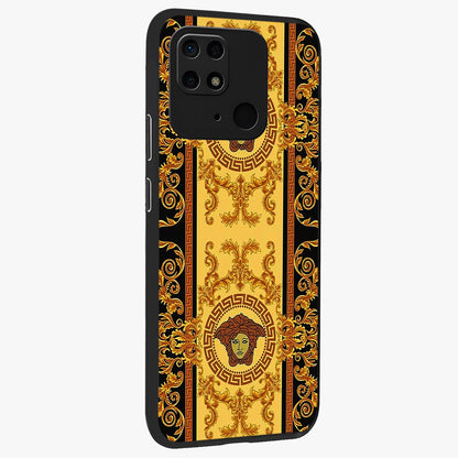 Golden Lotus Glow Glass Case upright view showcasing luminous lotus artwork with peaceful divine theme.