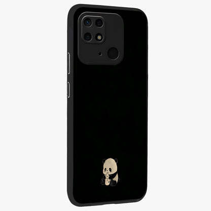 Midnight Panda Love Glass Case upright view showcasing charming panda artwork with playful romantic theme.