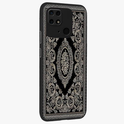 Noir Bloom Elegance Glass Case upright view showcasing graceful floral artwork with luxurious dark theme.