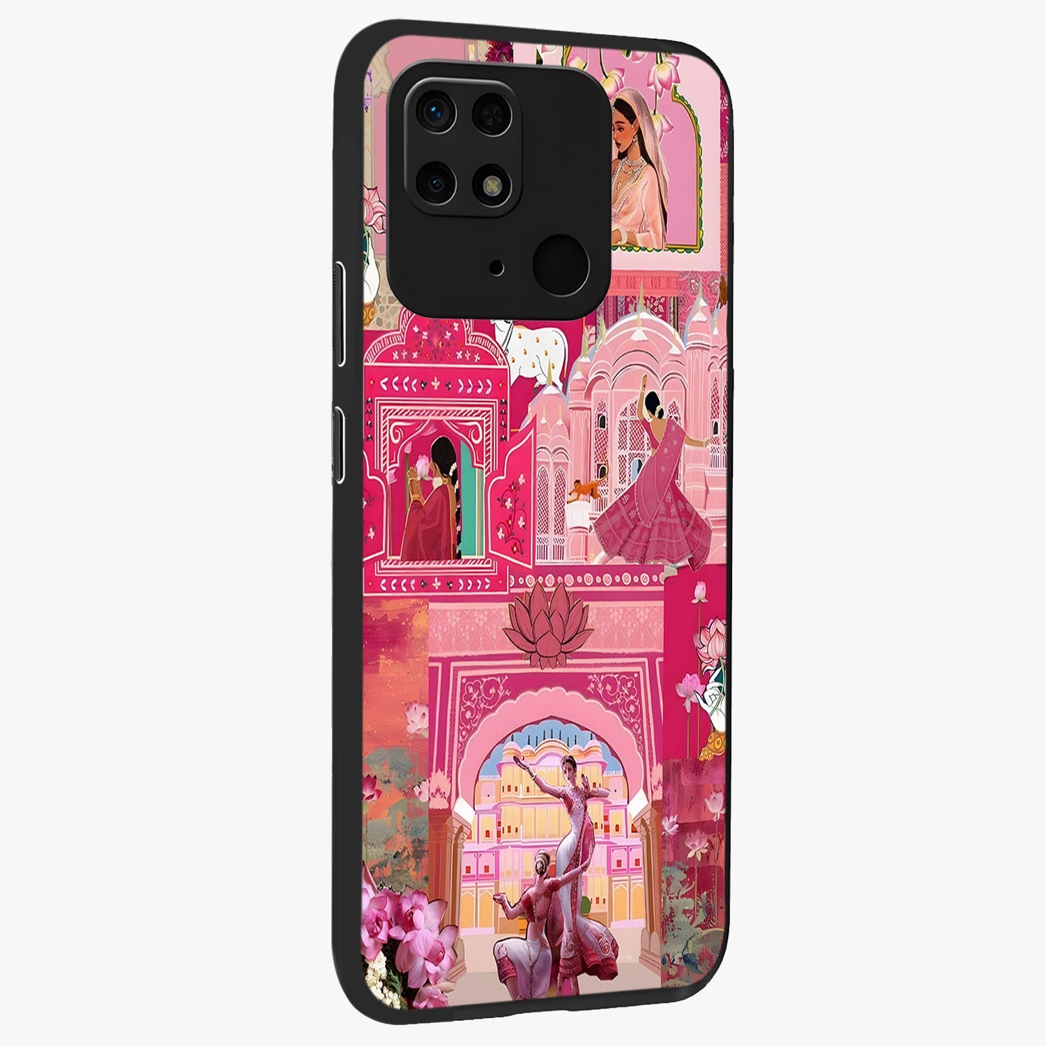 Pink Palace Muse Glass Case upright view showcasing artistic palace artwork with graceful royal theme.