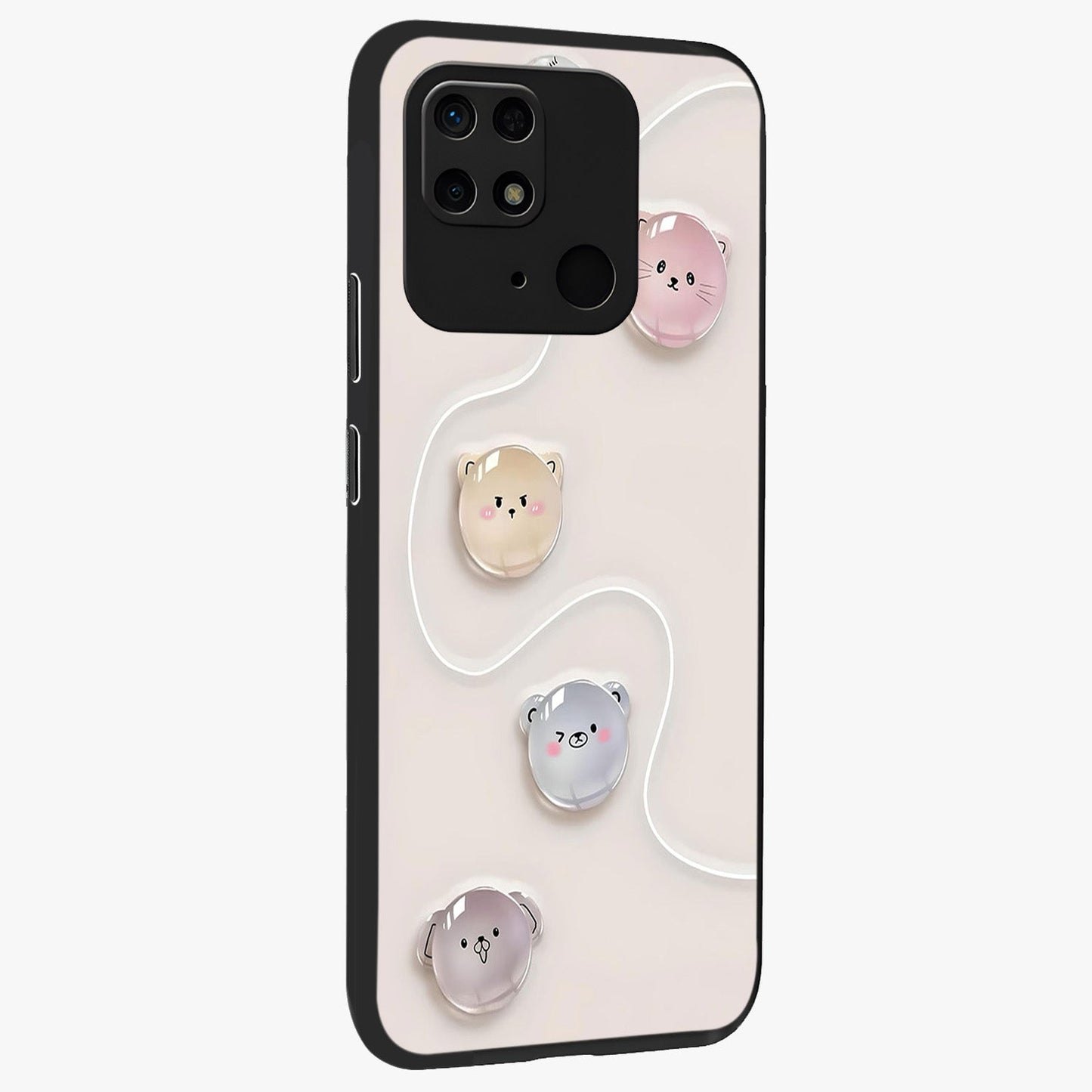 Puffy Face Parade Glass Case upright view showcasing adorable character artwork with cheerful animated theme.