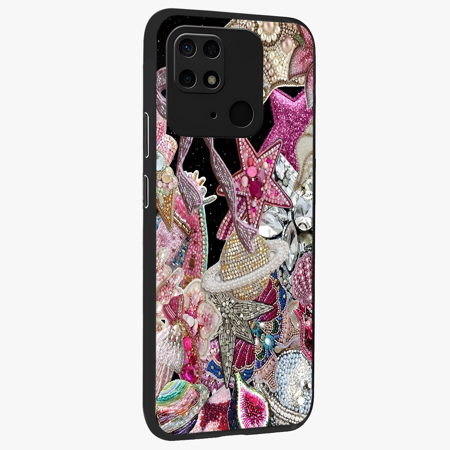 Starlit Jewel Dream Glass Case upright view showcasing radiant star inspired artwork with magical night theme.