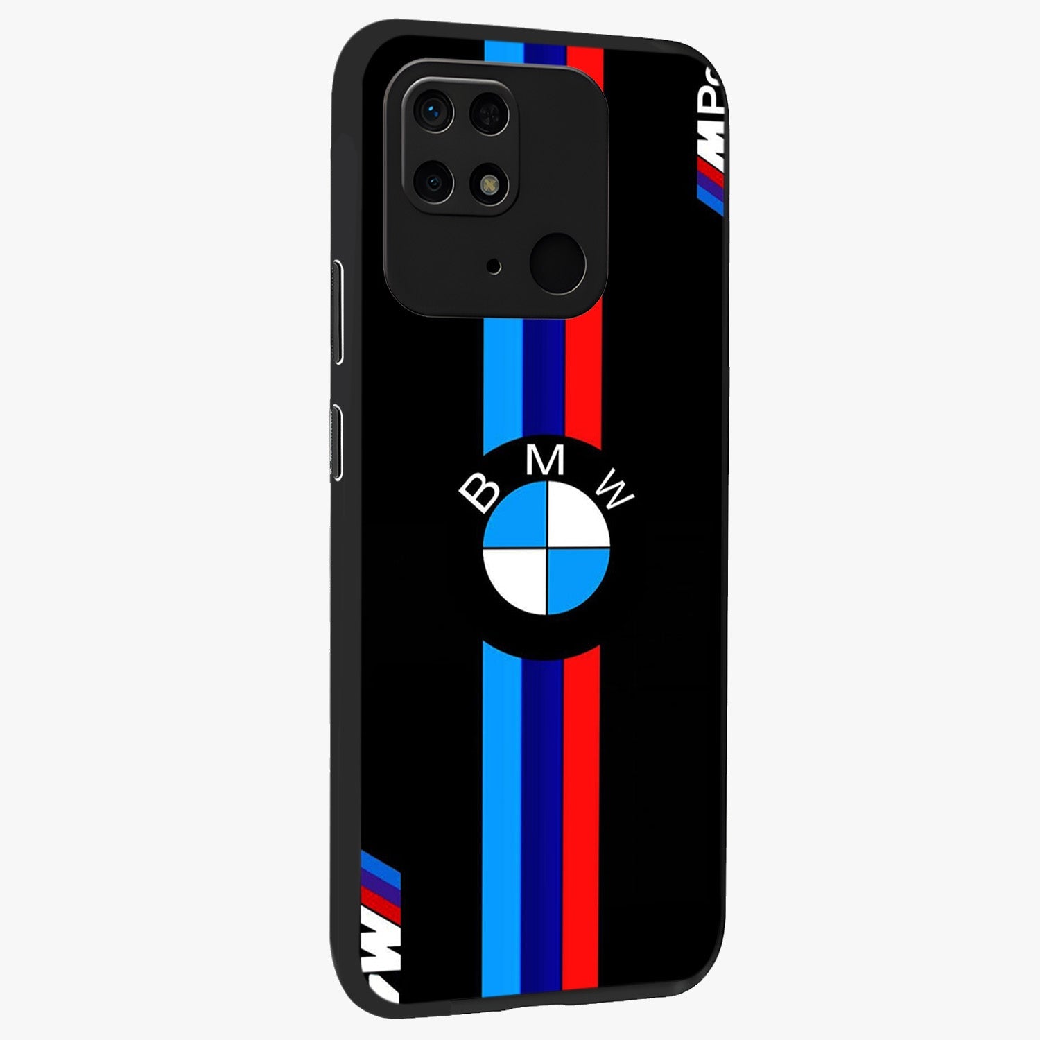 Turbo BMW Beast Glass Case upright view showcasing powerful car artwork with modern motorsport theme.