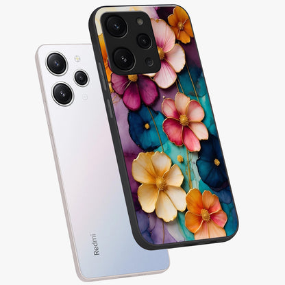 Artlyn Grace Flower Pattern Glass Case displayed in angled mockup highlighting delicate flower pattern design and smooth glass surface.