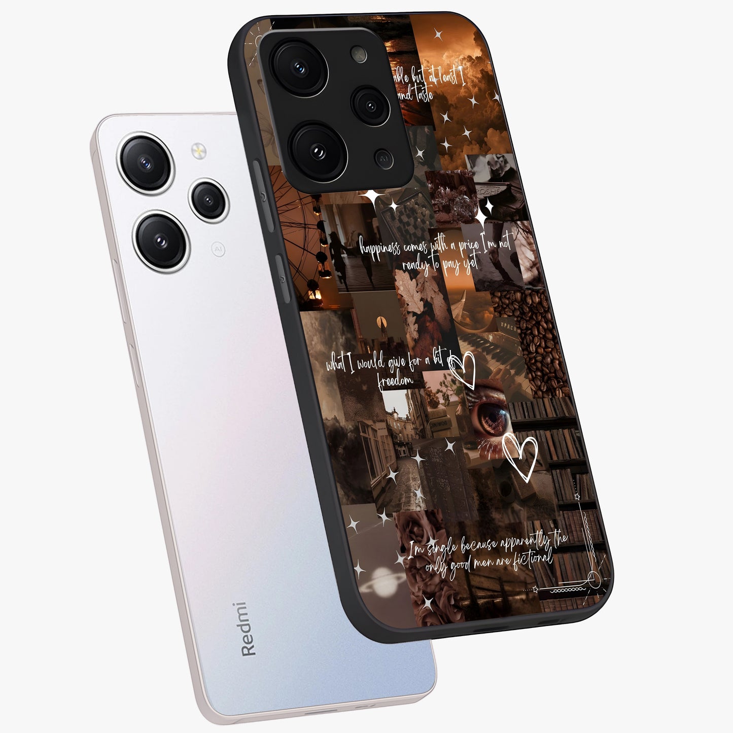 Bittersweet Aesthetic Chaos Glass Case displayed in angled mockup highlighting expressive abstract artwork and edgy aesthetic theme.