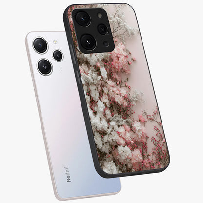 Blush Blossom Cloud Glass Case displayed in angled mockup highlighting soft cloud and blossom design with pastel aesthetic.