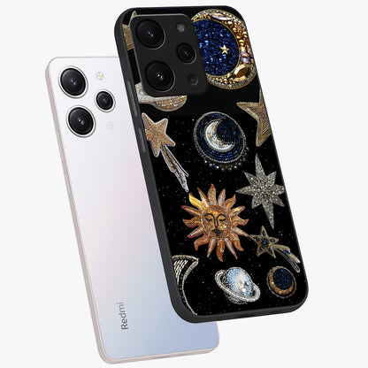 Celestial Gem Constellations Glass Case displayed in angled mockup highlighting gemstone inspired constellation design.