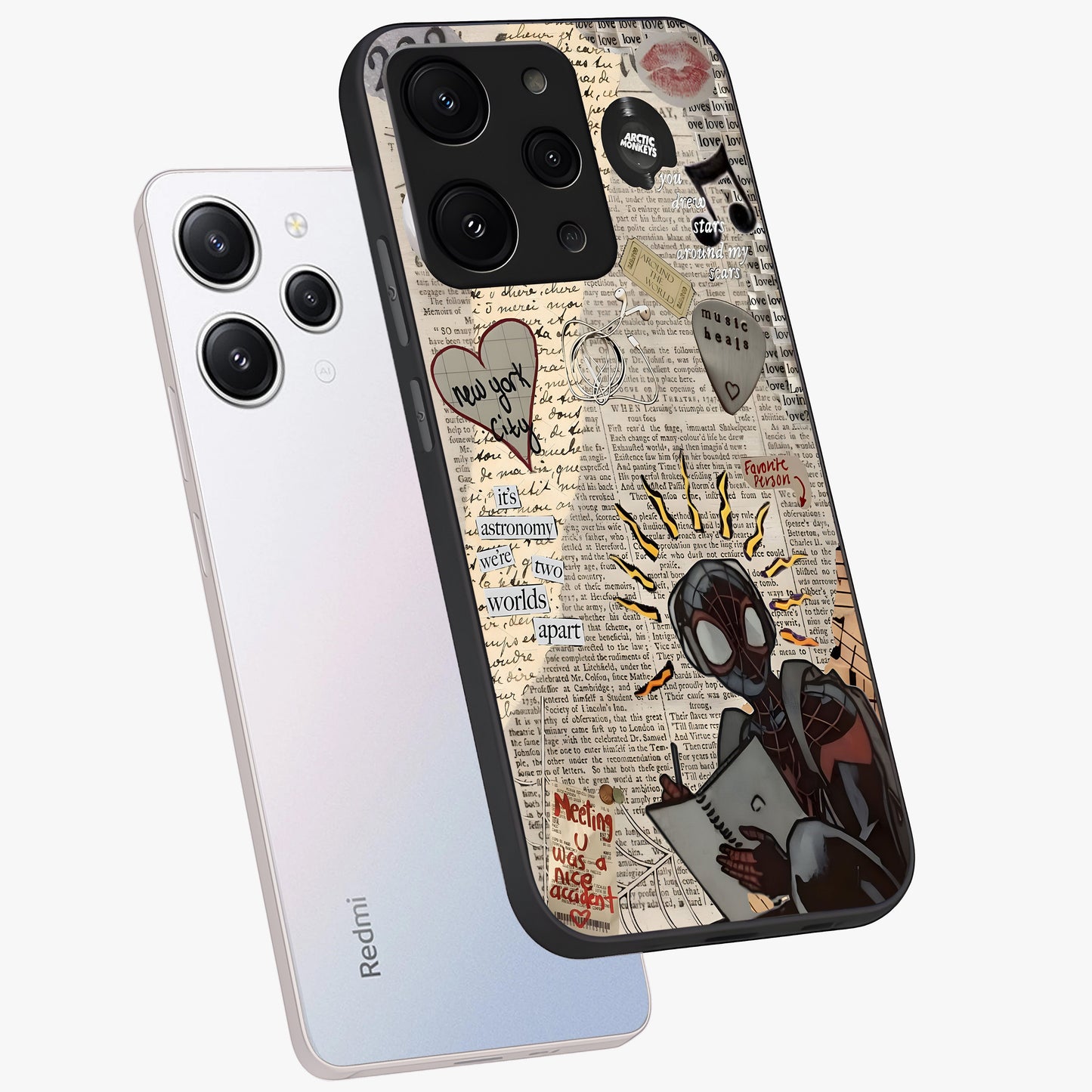 City Dream Sketch Glass Case displayed in angled mockup highlighting minimal city illustration with aesthetic sketch style.