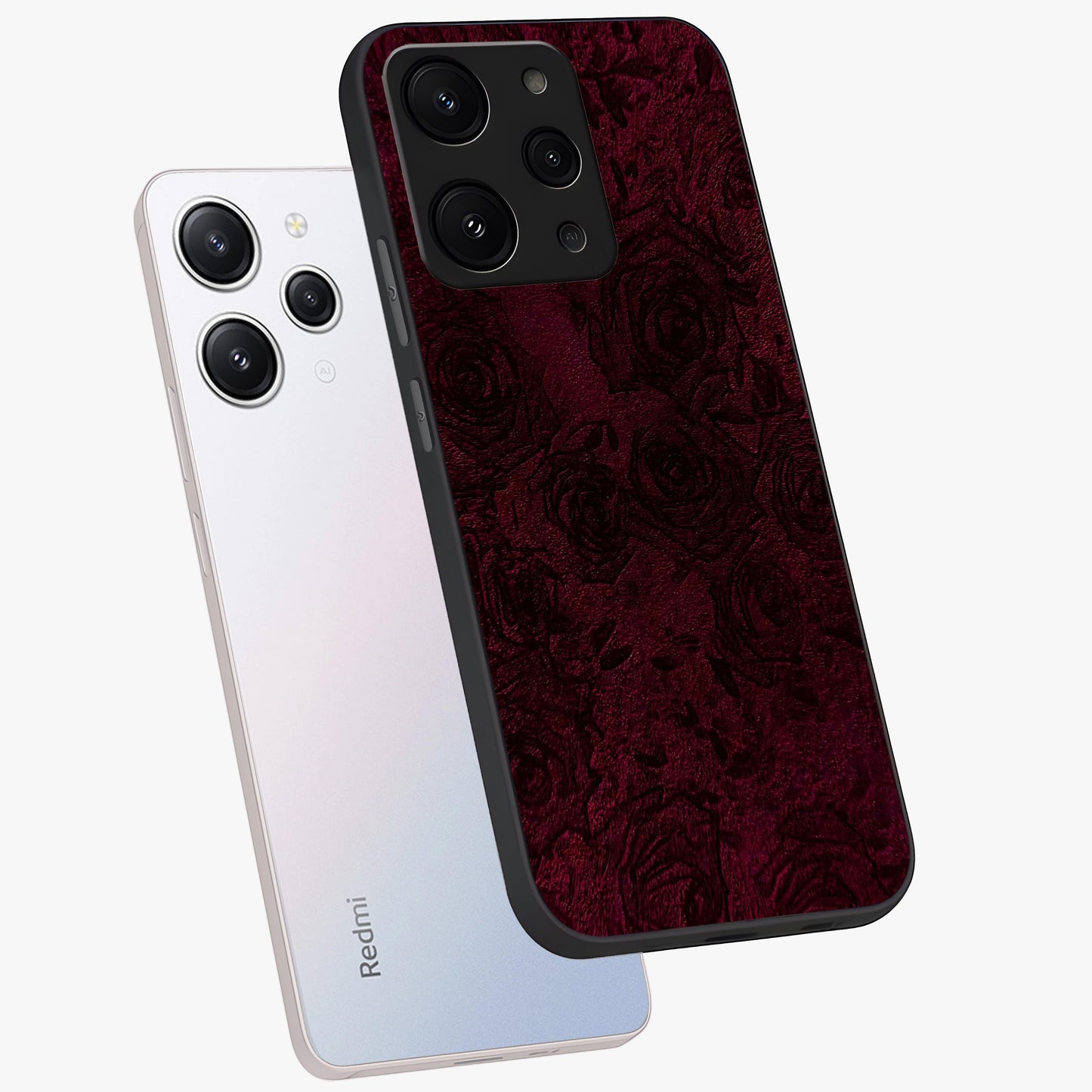 Crimson Fade Flow Glass Case displayed in angled mockup highlighting smooth gradient design with modern aesthetic style.