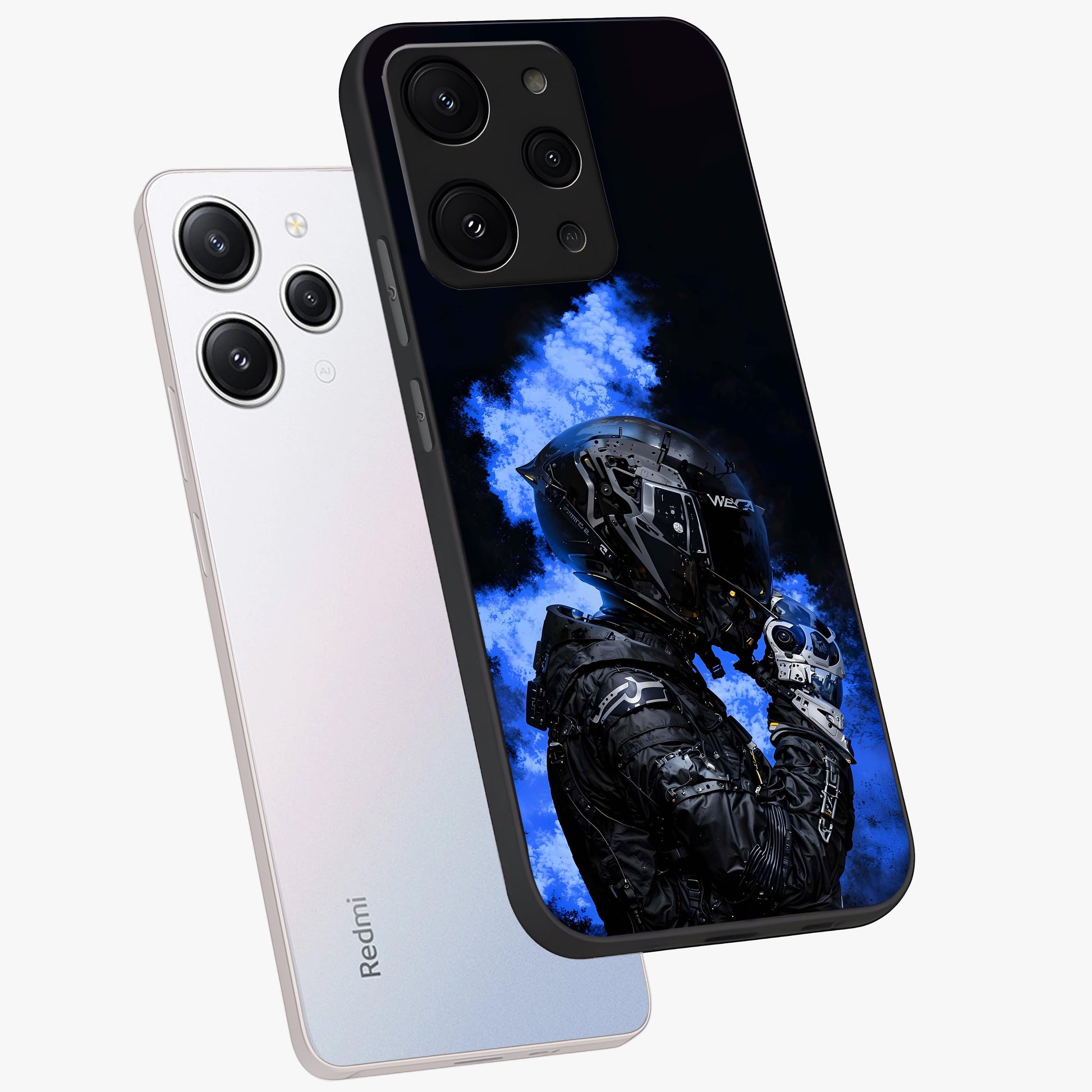 Cyber Sentinel Protocol Glass Case displayed in angled mockup highlighting digital cyber design with sci-fi aesthetic style.