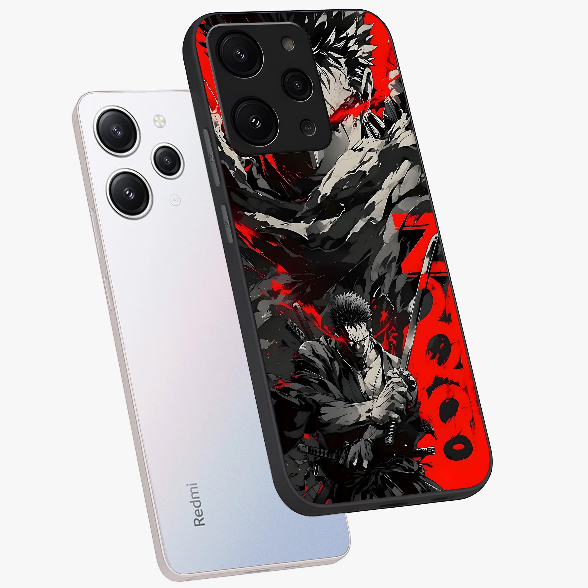 Demon Sword Resolve Glass Case displayed in angled mockup highlighting powerful demon sword illustration with dark fantasy aesthetic.