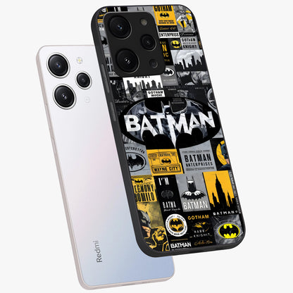 Knight Gotham Rise Glass Case displayed in angled mockup highlighting powerful knight silhouette design with dramatic aesthetic.