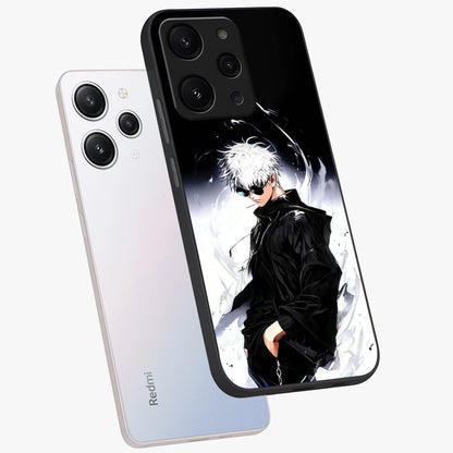 Limitless Shadow King Glass Case displayed in angled mockup highlighting dramatic dark hero design with intense aesthetic.