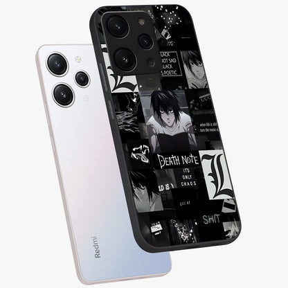 Midnight Chaos Mind Glass Case displayed in angled mockup highlighting chaotic artistic design with dramatic midnight aesthetic.
