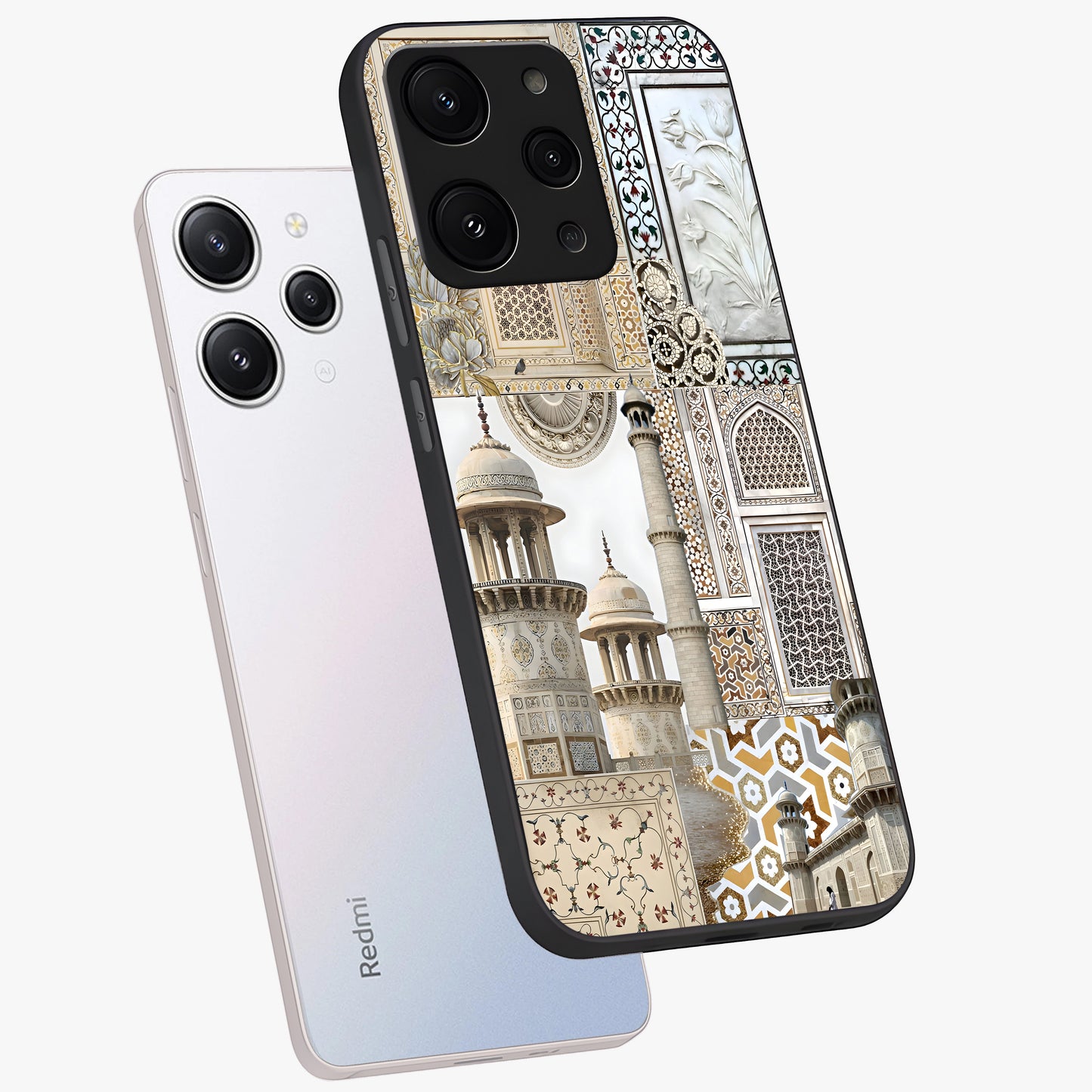 Mughal Marble Legacy Glass Case displayed in angled mockup highlighting elegant heritage marble artwork with royal aesthetic.