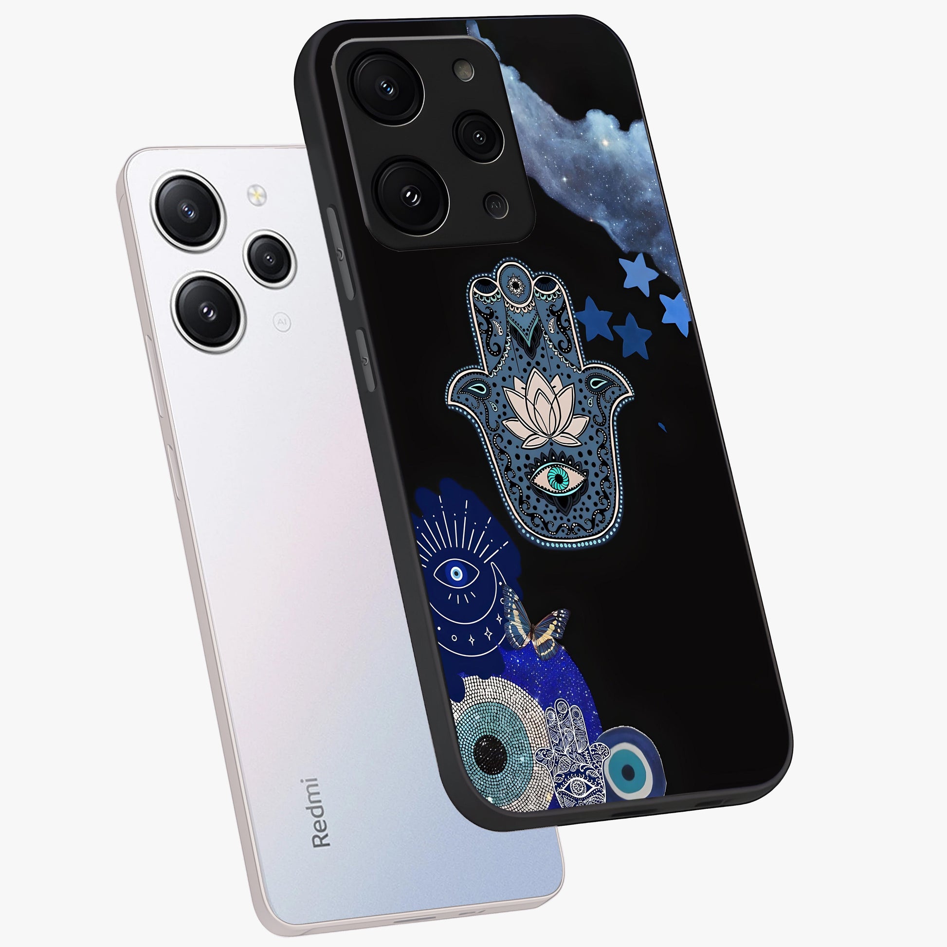 Mystic Hand Aura Glass Case displayed in angled mockup highlighting magical aura design with spiritual aesthetic style.