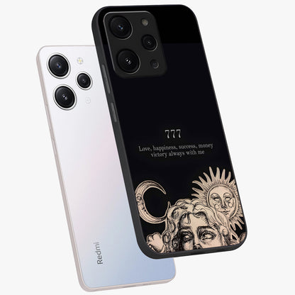 Mystic Victory Aura Glass Case displayed in angled mockup highlighting energetic aura design with bold mystical aesthetic.