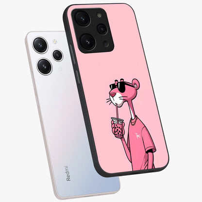 Pink Panther Glass Case displayed in angled mockup highlighting playful cartoon character design with vibrant pink aesthetic.