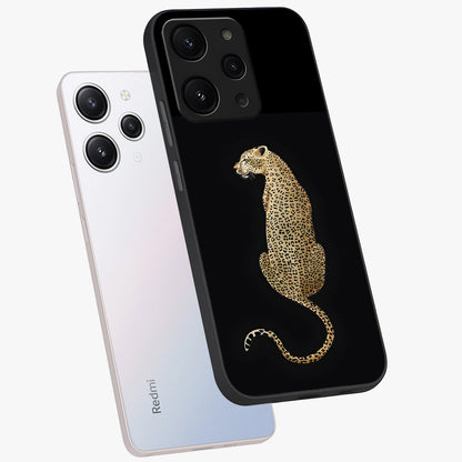 Regal Leopard Glass Case displayed in angled mockup highlighting powerful animal illustration with stylish wild aesthetic.