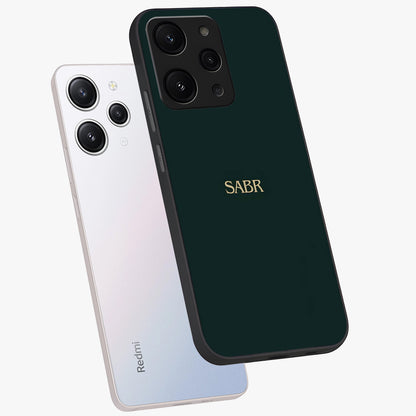 Sabr Minimal Patience Glass Case displayed in angled mockup highlighting simple inspirational design with clean aesthetic style.