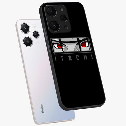 Scarlet Gaze Dominance Glass Case displayed in angled mockup highlighting intense visual design with bold scarlet aesthetic.