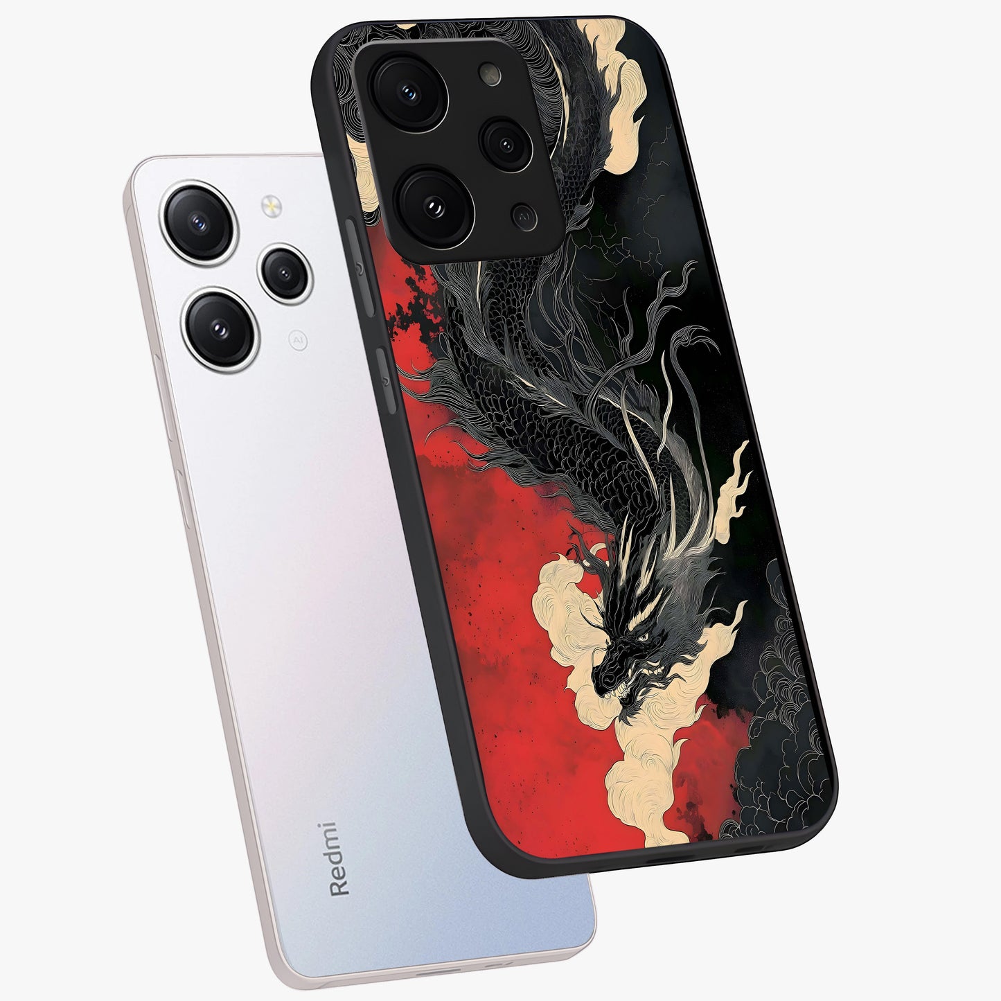 Shadow Dragon Fury Glass Case displayed in angled mockup highlighting powerful dragon illustration with dark fantasy aesthetic.