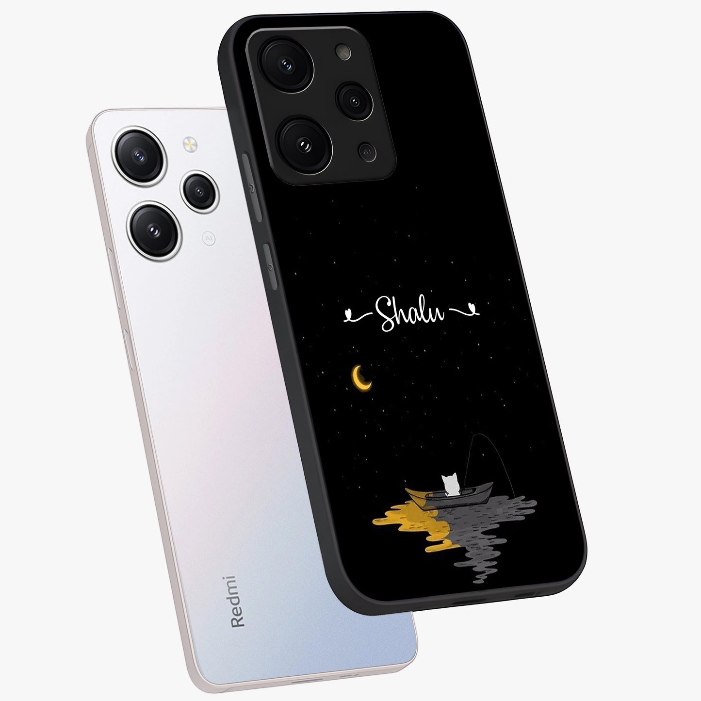 Silent Night Row Glass Case displayed in angled mockup highlighting peaceful evening design with dreamy night aesthetic.
