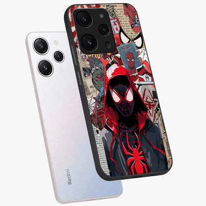 Spider Collage Street Glass Case displayed in angled mockup highlighting dynamic street style collage design with comic aesthetic.