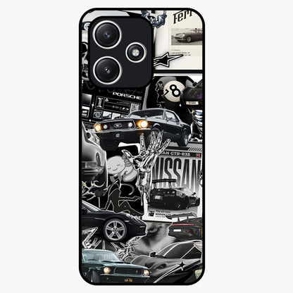 Aesthetic Dark Love Glass Case showing flat back view with dark romantic artwork and glossy glass finish.