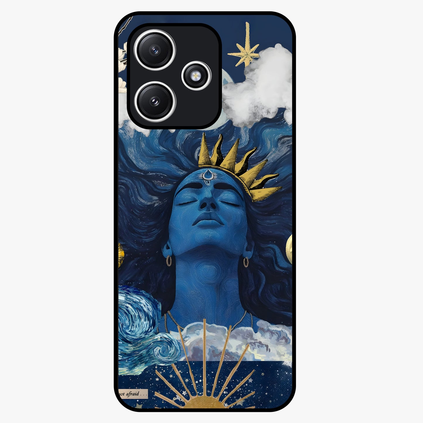 Aesthetic Lord Shiva Glass Case showing flat back view with divine Shiva artwork and glossy glass finish.