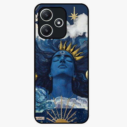 Aesthetic Lord Shiva Glass Case showing flat back view with divine Shiva artwork and glossy glass finish.