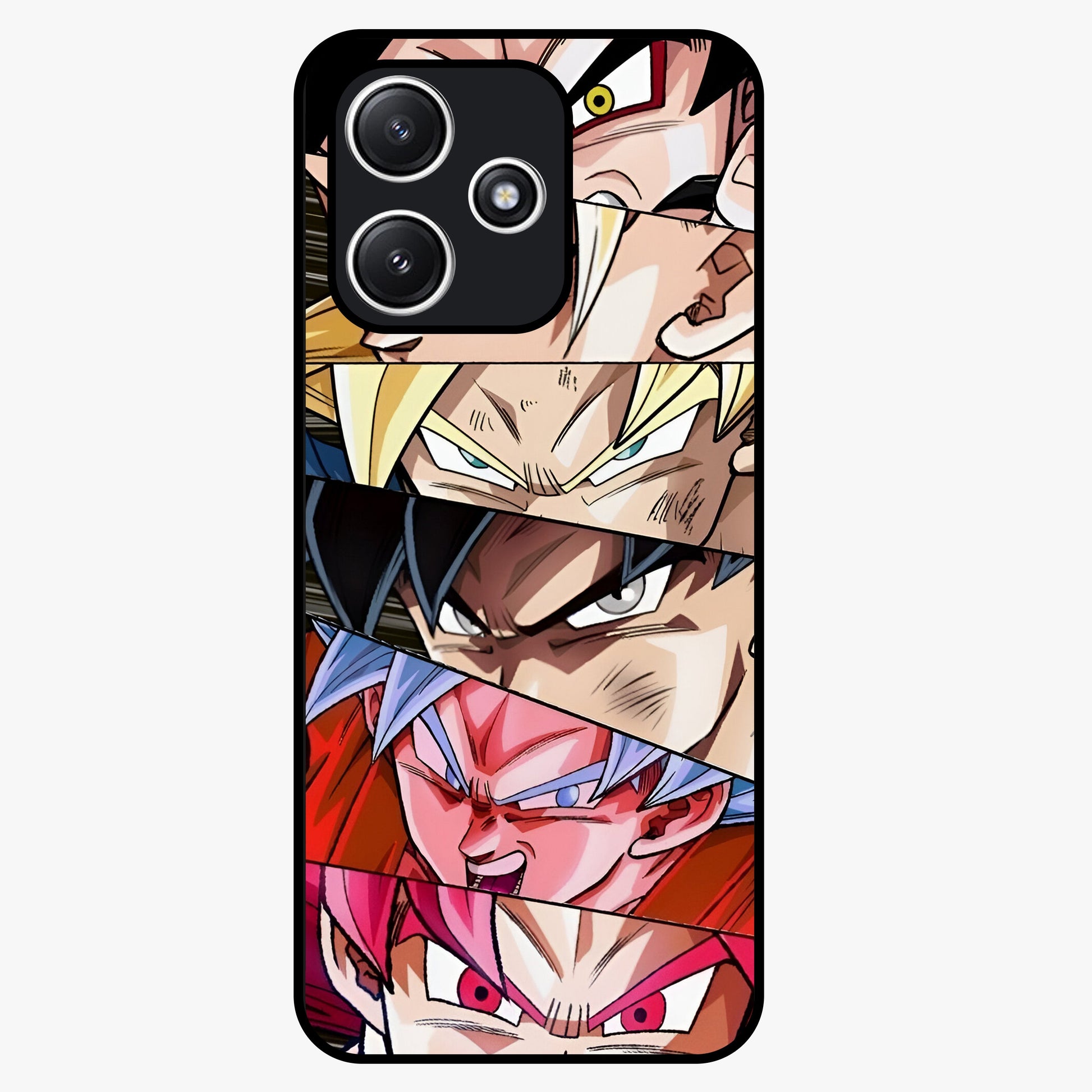 Anime Character Glass Case showing flat back view with vibrant anime artwork and glossy glass finish.