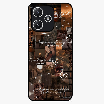 Bittersweet Aesthetic Chaos Glass Case showing flat back view with artistic chaotic aesthetic design and glossy glass finish.