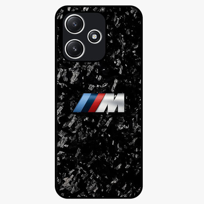 Carbon Speed Mark Glass Case showing flat back view with sporty carbon pattern artwork and glossy glass finish.