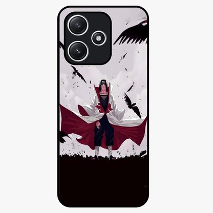Crimson Crow Ascension Glass Case showing flat back view with mystical crow artwork and glossy glass finish.