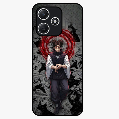 Cursed Ritual Ascension Glass Case showing flat back view with dark ritual themed artwork and glossy glass finish.