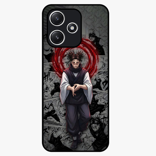 Cursed Ritual Ascension Glass Case showing flat back view with dark ritual themed artwork and glossy glass finish.