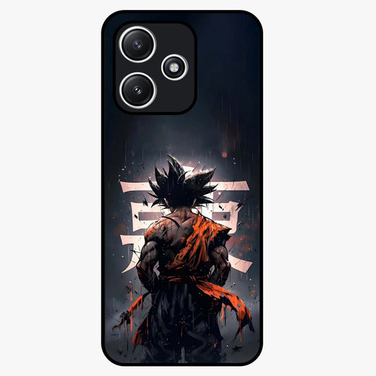 Dark Warrior In Rain Glass Case showing flat back view with warrior artwork in rainy atmosphere and glossy glass finish.