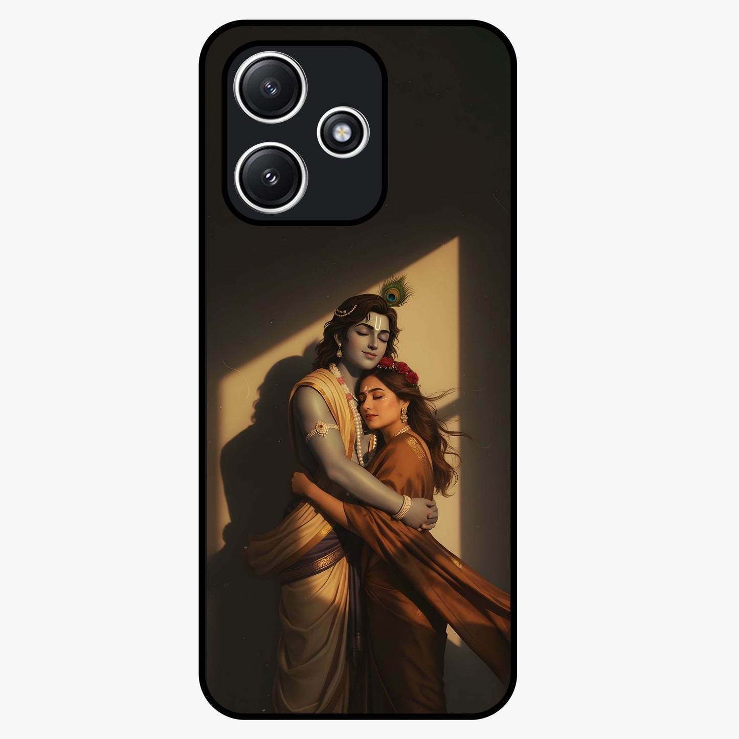 Divine Eternal Love Glass Case showing flat back view with spiritual love themed artwork and glossy glass finish.