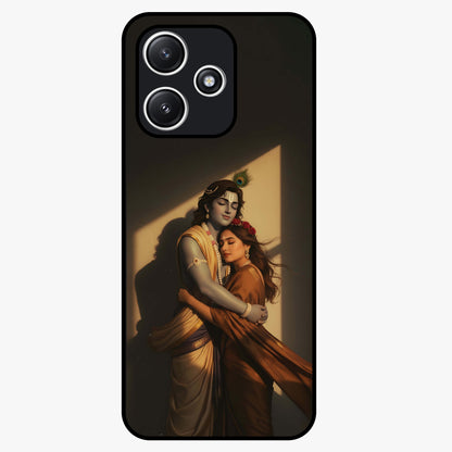 Divine Eternal Love Glass Case showing flat back view with spiritual love themed artwork and glossy glass finish.
