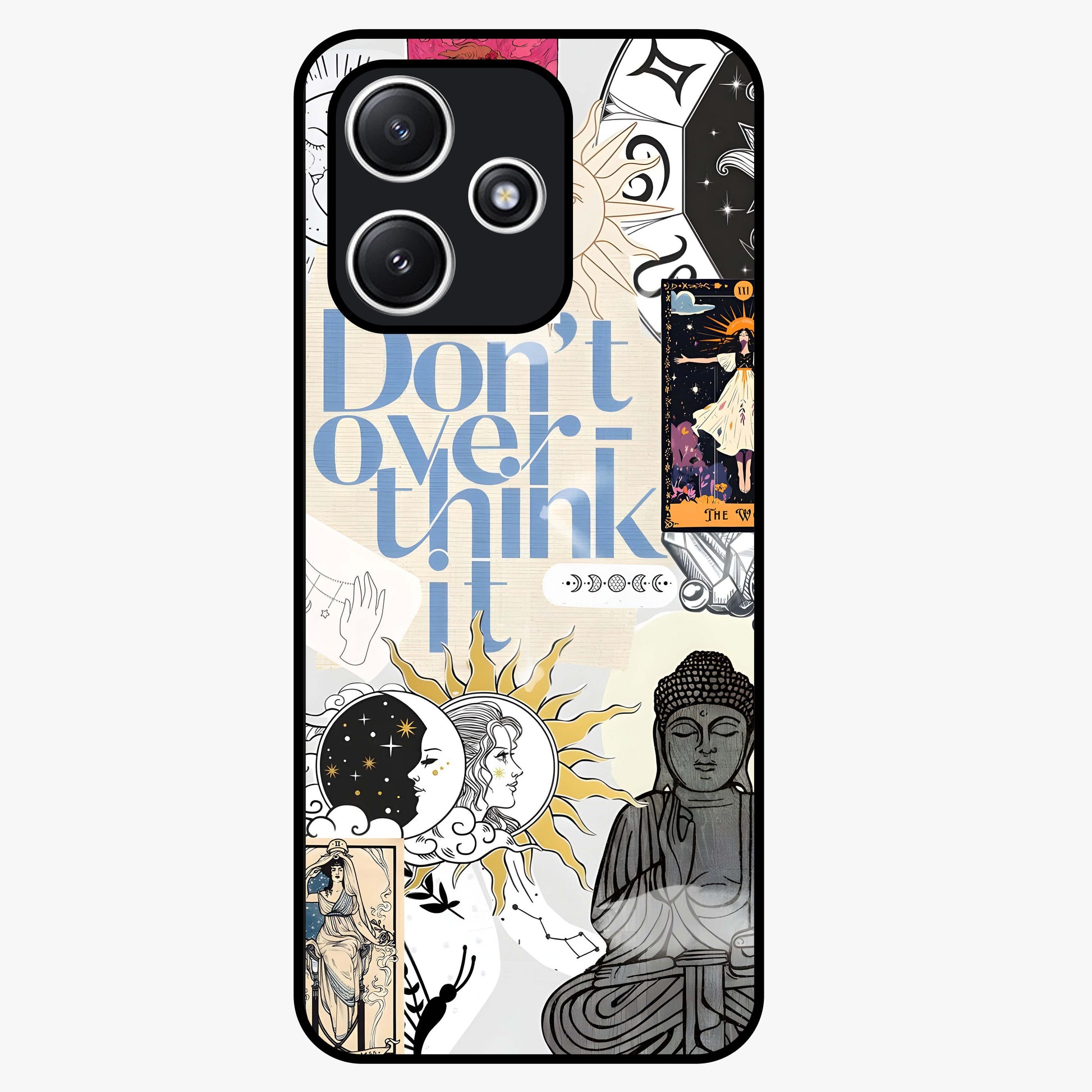 Ethereal Thoughts Glass Case showing flat back view with dreamy artistic artwork and glossy glass finish.